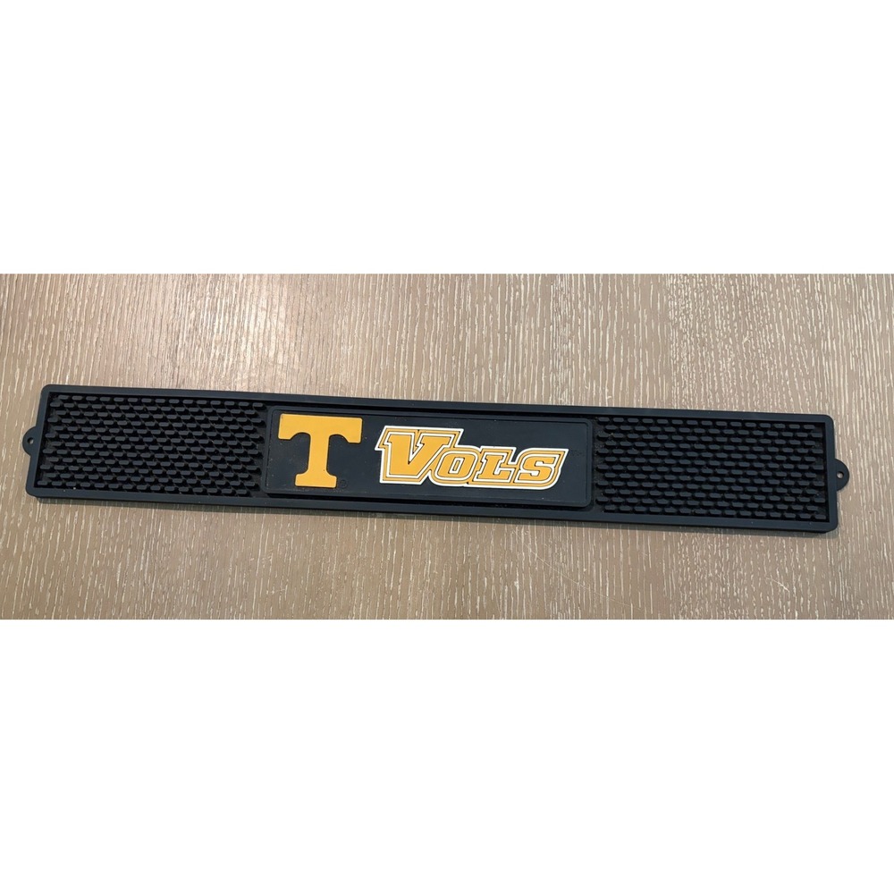 Tennessee Volunteers Vols Rubber Bar Rail Spill Mat Black Orange 24" NCAA
